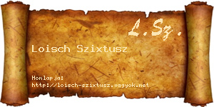 Loisch Szixtusz névjegykártya